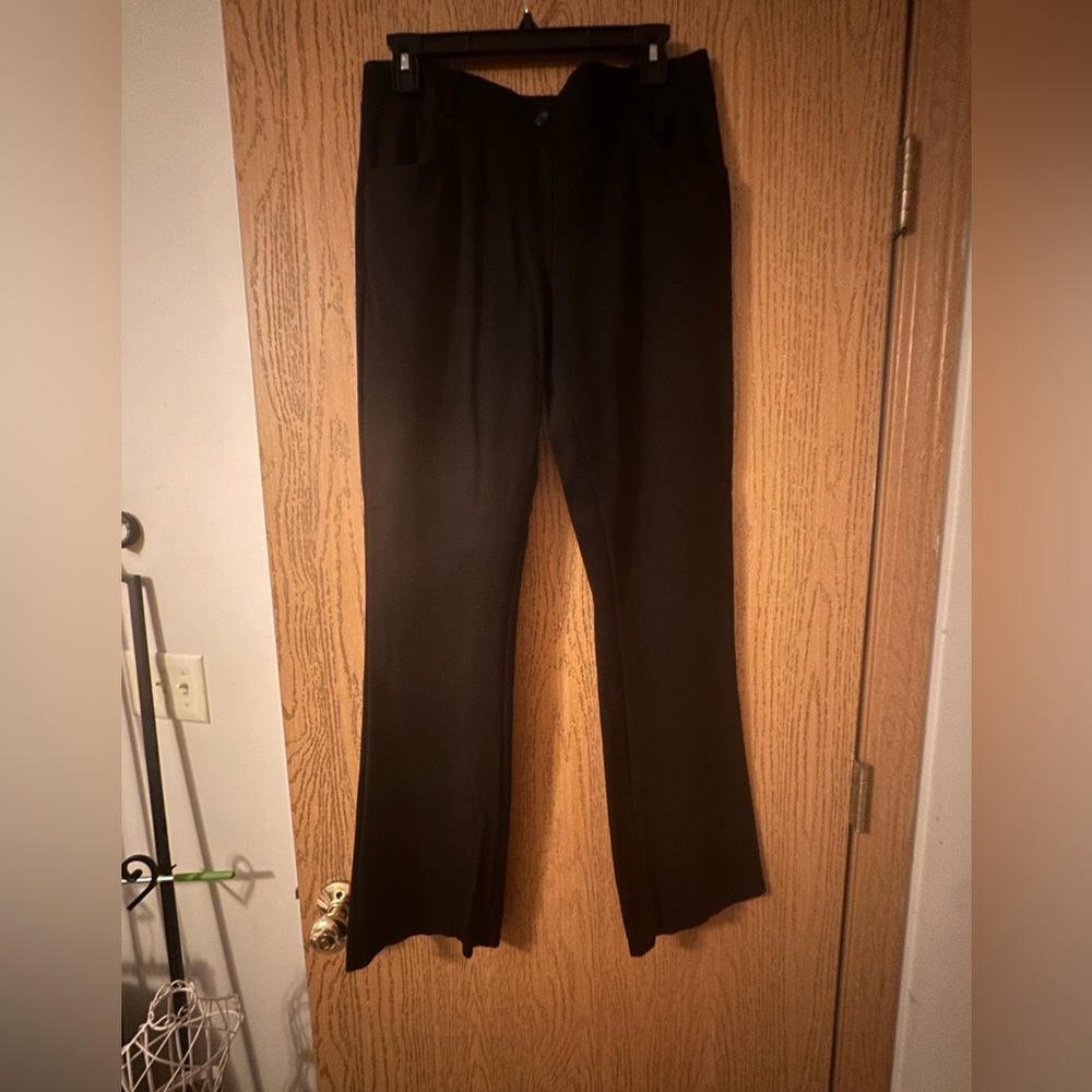 Classic Black Trousers- Pull on waist- Black- 1X- New